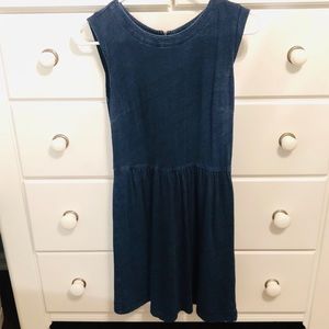 LOFT Petite Cotton “Denim Look” Fit & Flare Dress